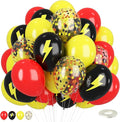 Red Black Yellow Balloons,12inch Balloons Lightning Printed Party Balloons Confetti Black Yellow Decoration for Boy Girls Cartoons Themed Party Birthdays Baby Showers Holiday Party
