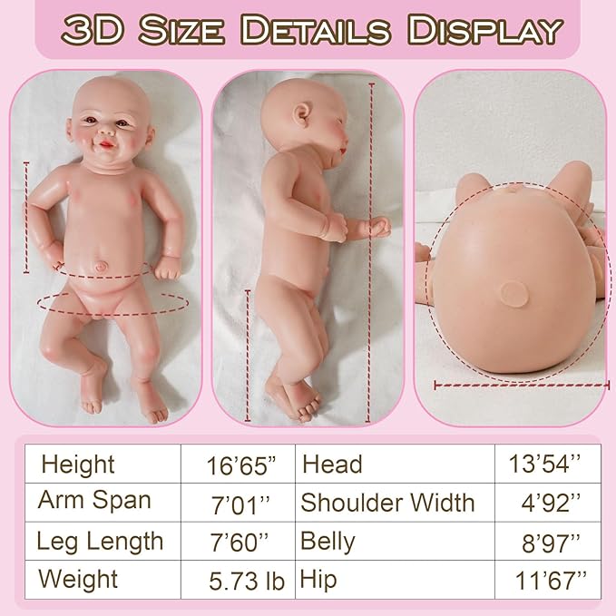 Full Silicone Baby Dolls,16.65 in Silicone Realistic Newborn Baby Doll, Non Vinyl 1:1 Lifelike Reborn Sleeping Dolls (Bella-Ivory)