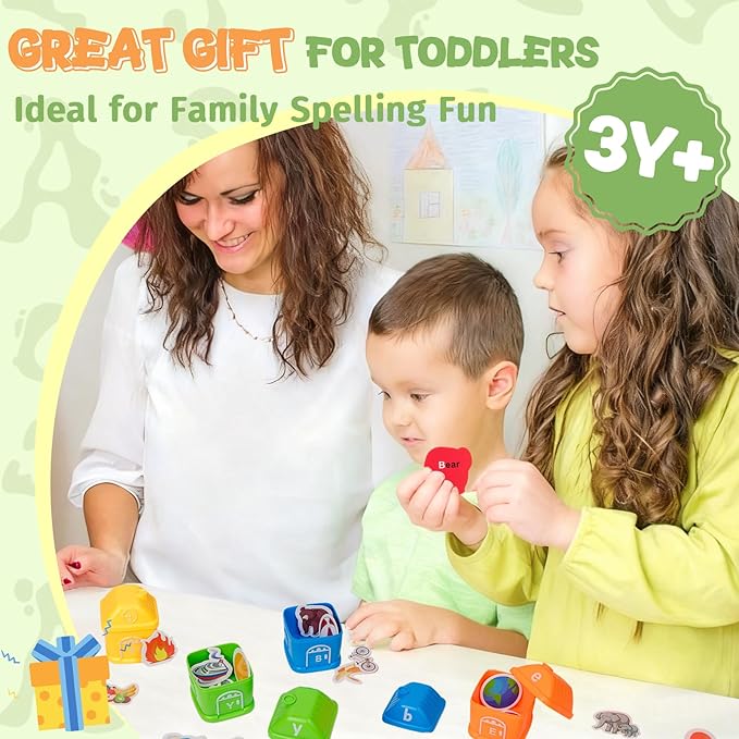 Alphabet Learning Toys for Kids 3+―ABC Barn Sorters with 260 Flash Cards, Montessori Preschool Learning Activities, Uppercase & Lowercase Letter Color Sorting and Matching Educational Game for Toddler