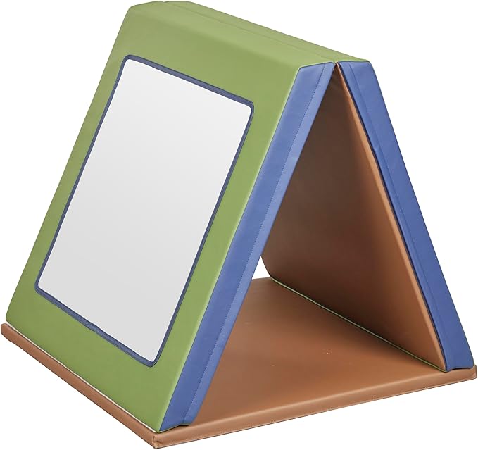 ECR4Kids SoftZone Folding Floor Mirror, Sensory Toy, Earthtone