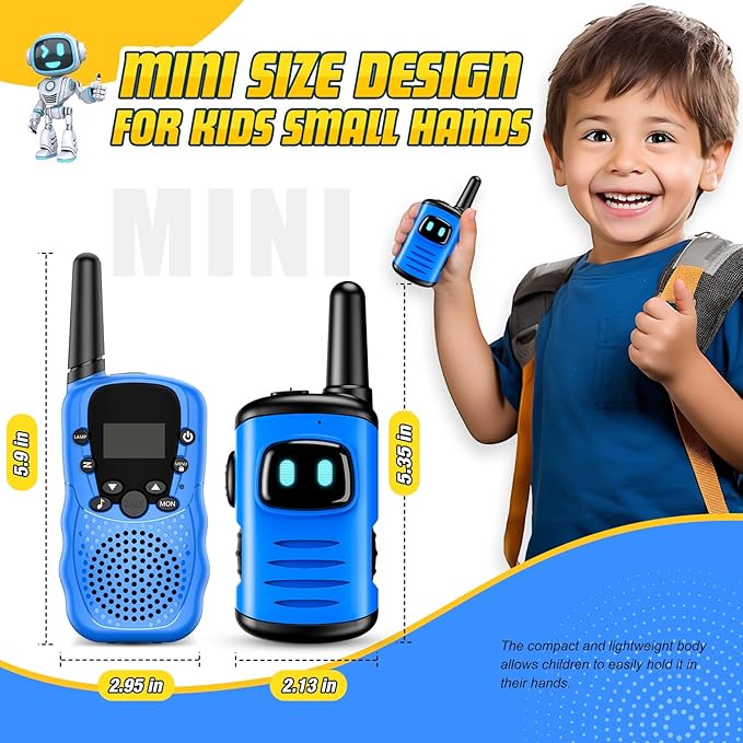 Toys for 3-8 Year Old Girls: comedyfun Mini Robots Walkies Talkies 2 Pack Christmas Birthday Gifts for 3 4 5 6 7 8 Year Old Girls Boys Stocking Stuffers Camping Hiking Toys Age 4 5 6 7 8 Girl Boy
