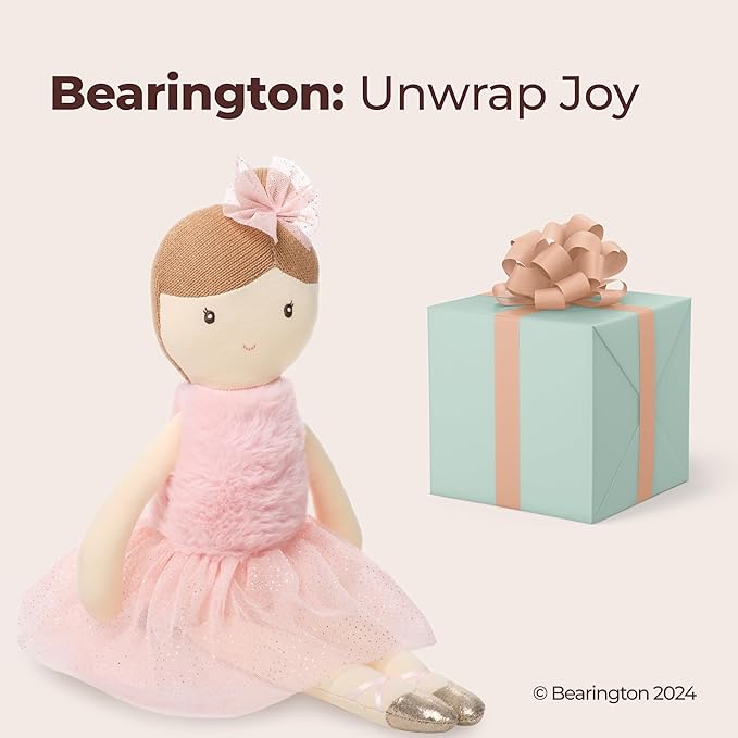 Bearington Collection Plush Ballerina Doll Soft Ballet Stuffed Animals - Dance Recital Gifts for Girls - Julia 16.5"