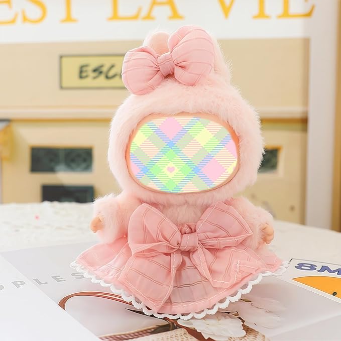 Clothes for Dolls Accessories (No Doll), Kawaii Skirt Outfit Set 2 Pieces for 15cm 17cm Doll Suit, Stylish Dress Up Bowknot Doll Clothing Set Replacement Pink
