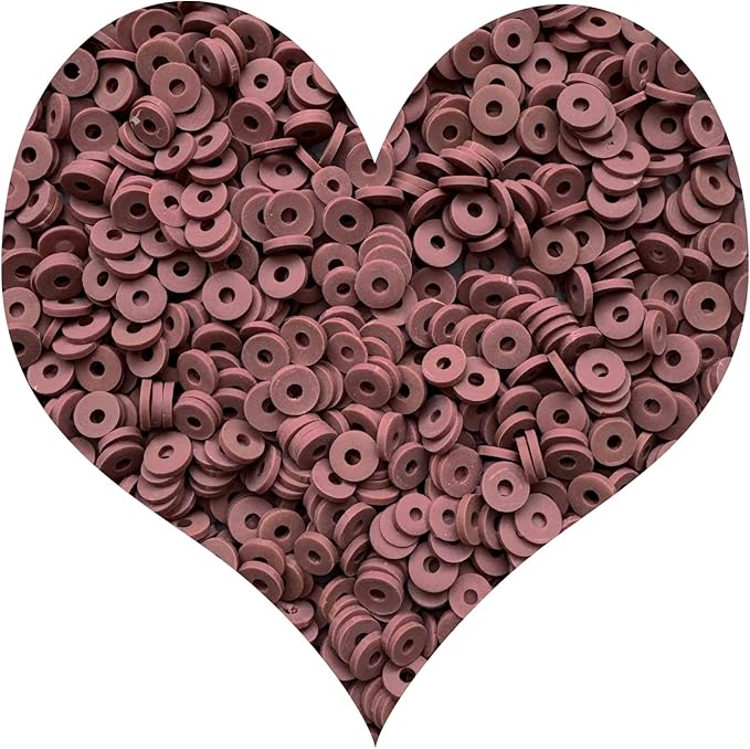 3000Pcs Clay Beads Flat Round Polymer Bead Vinyl Heishi Beads Flat Round Polymer Bead for Jewelry Making Necklace Bracelet (28-Brown