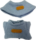 Doll Clothes for 17cm Figures, Cute Blue Handmade Knitted Sweater Suit