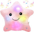 BSTAOFY 13'' Light up Musical Twinkle Star Plush Pillow, Soft Creative Lullaby Glowing Singing Star Plush Toy, Birthday for Kids Toddlers Boys Girls, Pink