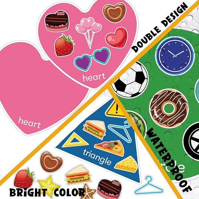 BelleAngle Shape Sorters for Toddlers, Shape Puzzle and Matching Games Set for Kids Learning Sorting Toys with 8 Sorting Mats and 48 Everyday Objects for Preschool Classroom Must Haves Decor