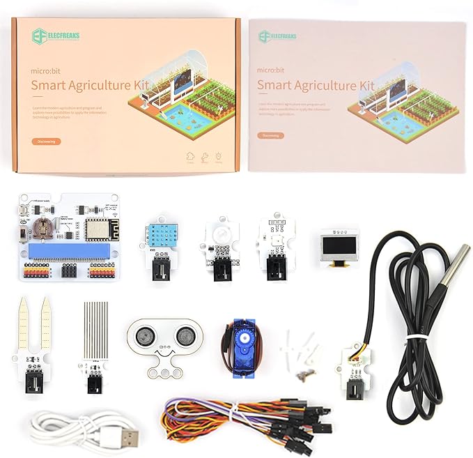 ELECFREAKS microbit Smart Agriculture Kit Micro:bit Sensor Starter Kit Octopus Series Sensor, DIY Programming STEM kit with Basic Coding Electronics Modules and Wiki Tutorial(Without Micro:bit)