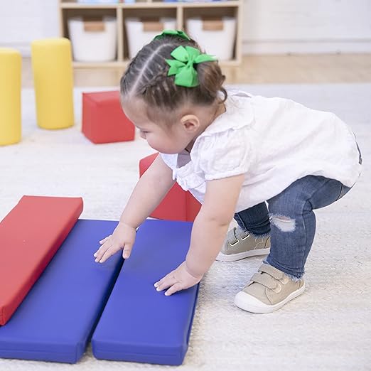 ECR4Kids SoftZone Soft Builder Blocks, Foam Shapes, Assorted, 16-Piece