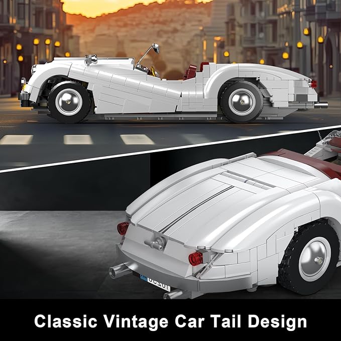 Mould King 10236 Supercar Car Building Set, MOC Sport Car Model Kit, Convertible Classic Racing Building Blocks Set, Home Decoration Gift for Teens Adults(1302 PCS)