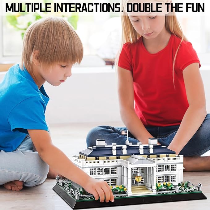 White House Model Building Block Sets 895 Pieces Washington Famous Landmark Architecture Gifts for Adults and Kids