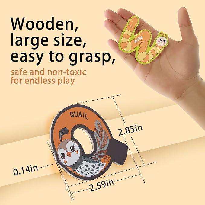 Large Wooden Magnet Alphabet Letters for Kids - Cute Animal Magnetic Letters for Fridge Magnetic ABC for Classroom Kids Gift Preschool 3 4 5 Years Old