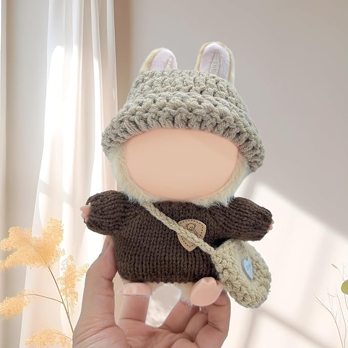 2025 New Clothes for Doll, Handcrafted Crochet 3-Piece Outfits Set for 5.91-6.7 in (15-17cm) Dolls, Cute Accessories for Doll, Stylish Outfit for Boys Girls Birthday Collectors