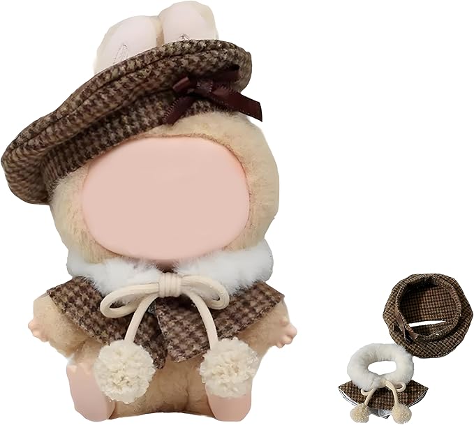 Doll Clothes Set for 17cm Dolls - Princess Dress Outfits with Bonnet/Bow Hair Accessories, Cute Clothes for Display & Photography (STK05)