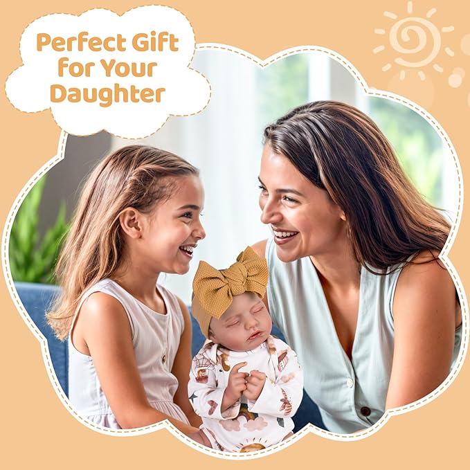 Aori Lifelike Reborn Baby Dolls Real Life Realistic Baby Dolls 20 '' Sleeping Newborn Baby Girl with Rainbow Doll Clothes for Girls 3+