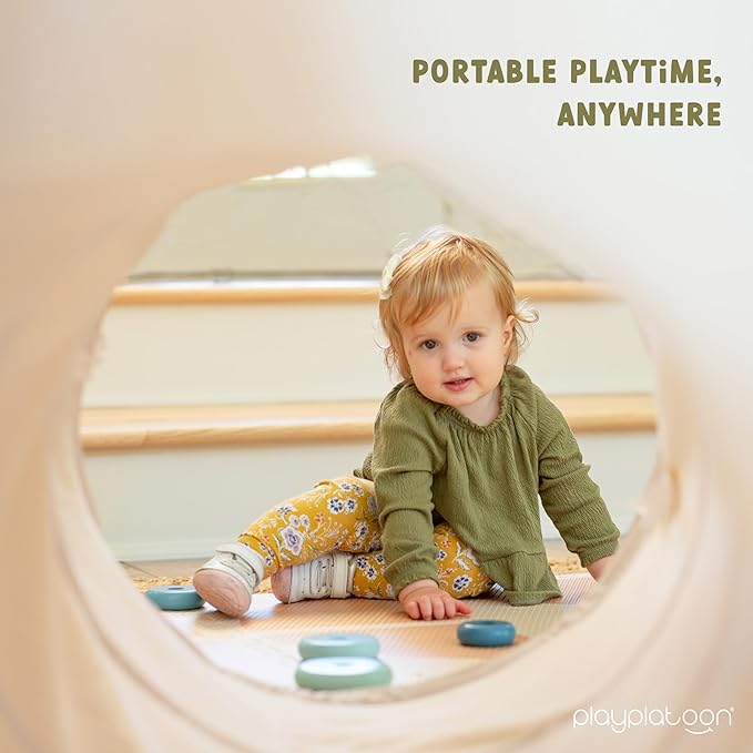 Play Platoon Baby Tunnel Toys for Toddlers 1-3 - 6 Ft Premium Vegan Leather Kids Tunnels for Babies - Wipeable, Water Resistant, Soft Durable Easy Fold and Storage with Carry Bag
