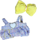 17cm/6.7in Clothes Set for Dolls - Cute Hat & Overalls Outfit, Soft Premium Fabric Dress Up Accessories Suit, Easy On/Off, NO Doll Included (Purple)