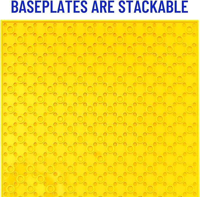 Strictly Briks Stackable Baseplates for Building Bricks - Compatible with Lego and All Major Brands - 10 x 10 in, Blue, 12 Pack