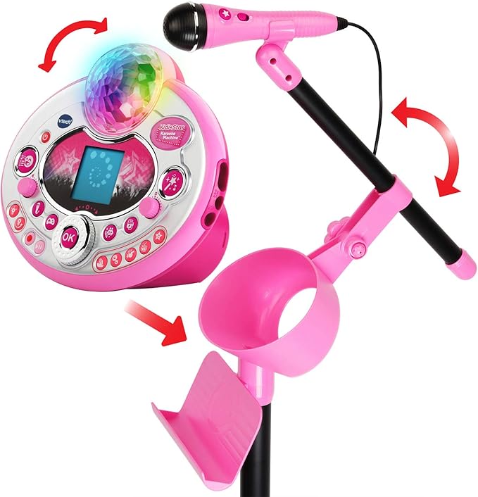 VTech Kidi Star Karaoke Machine Deluxe, 2 Microphones with AC Adapter, Pink