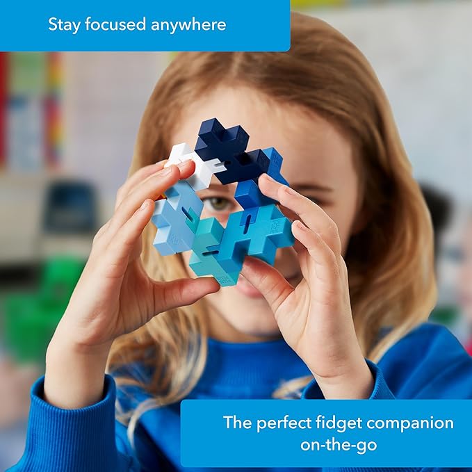 PLUS PLUS - HEXEL Waterfall - Fidget Sensory Puzzle Toy - Travel Friendly, Quiet Stress and Anxiety Relief for Kids/Adults