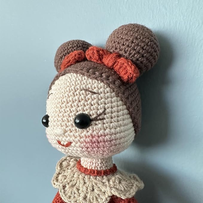 Tiny Things Stuffed Animal | Plush Toy | Cuddle Play and Bed time Friend | Handmade Natural Baby Doll | Knitted Crochet Toys | Crocheted Doll for Babies Crochet Baby Doll (Ruby)