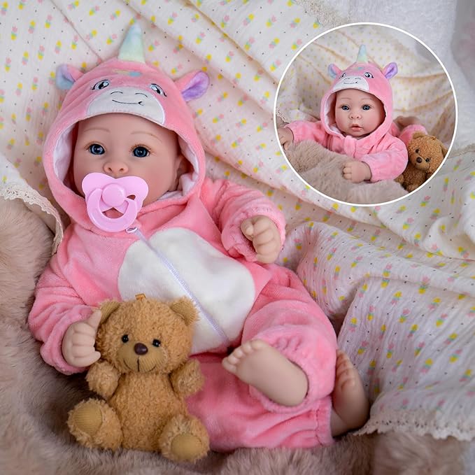Baby Dolls - 17 Inches Real Life Girl Dolls with Soft Body, Gift for Kids 3+, Grandparents, New-Parents