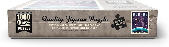 MyPuzzle Uranus: The Sideways Planet, Vintage Poster - Premium 1000 Piece Jigsaw Puzzle for Adults