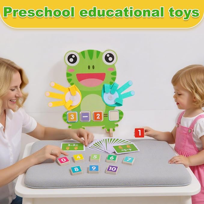 Math Manipulatives Number Counting Blocks-Educational Toys for Kids, Preschool Learning Toys for Toddlers 3-5, Montessori Toys for 3-5 Year Old Boys Girls Birthday Gifts (Large Frog Model)