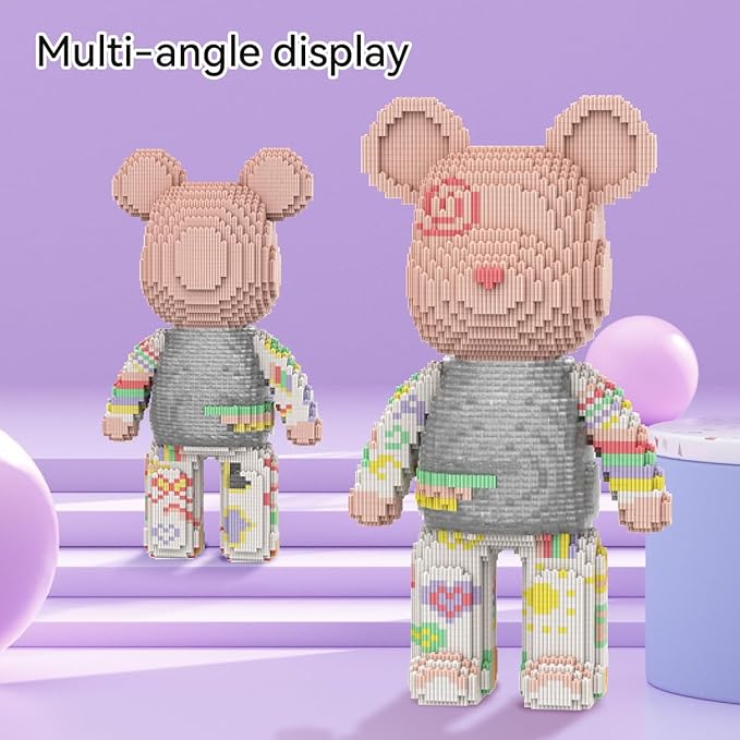 DAHONPA Painting Bear Micro Building Blocks Set (5250 Pieces), Bear Bricks Home & Office Decor, Gift for Adults and Kids