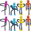 8 PCS Suction Cup Robot Toy,Shape Changing Telescopic Pop Tubes Autism Sensory Toy Kids Girls Boys Toddlers Adult,Funny Robot Action Figure Bendable Fidget Toy Gift Birthday Party Favors Christmas