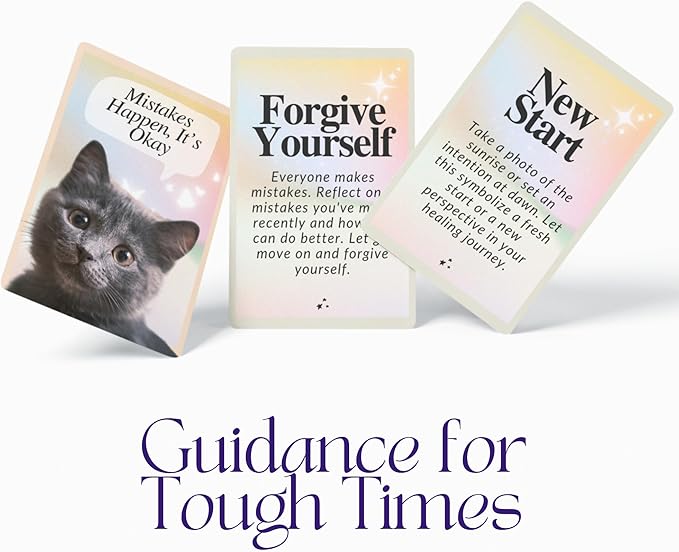 CATCHYOURDREAMS Cats for Comfort - 50 Inspirational Affirmations and Positive Activities for Healing and Peace - Stress Relief and Mindfulness Grief Cat Bereavement Sympathy Gift for Women
