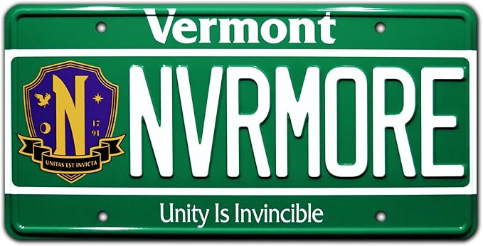 Wednesday | Nevermore Academy | Metal Stamped License Plate