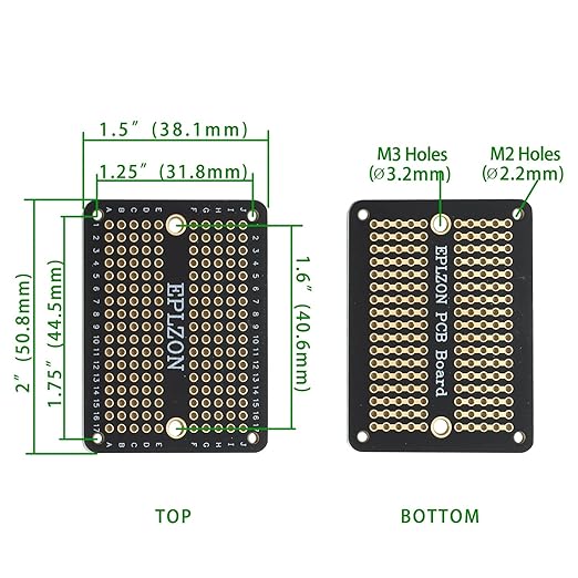 Solderable Breadboard Mini PCB Board Gold-Plated Solder Breadboard for DIY Electronics Projects Apply to Soldering Projects 2.0"x1.5" Mixed Color(Pack of 10 Pcs,Black)