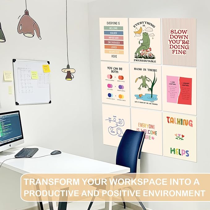Mental Health Posters Therapy Posters for Office 11"x14" Mental Health Wall Art Inspirational Positive Quotes Poster for Home Classroom School Counselor Counseling Office Decor(frog9)