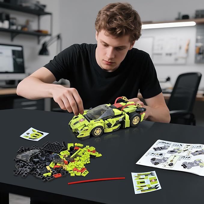 Technic Race Cars Building Blocks Set – STEM Sports Car Model Kit for Kids 8+, Suitable for Creative Play & Display Collection Ideal Gift for Birthdays & Holidays（355PCS）