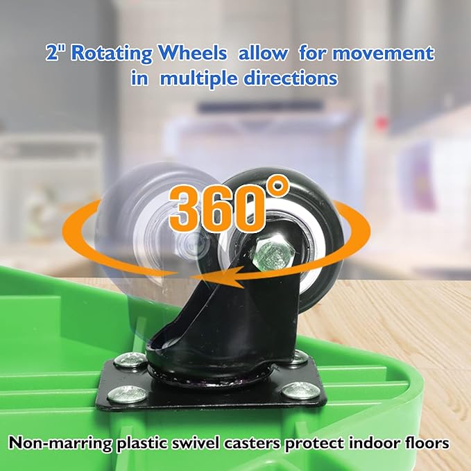 GSE Games & Sports Expert Gym Floor Scooter Board with Handles, Sitting Scooter for Kids Indoor Play Equipment, Fun Scoot Board with Non-Marring Plastic Casters for Children