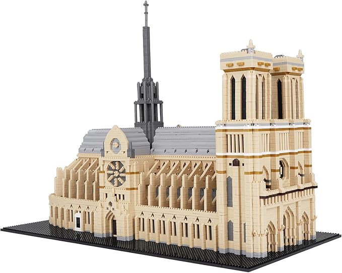 Building Blocks, Architecture Notre Dame de Paris Model Micro Mini Blocks Creative Building Blocks Set, 7380 PCS