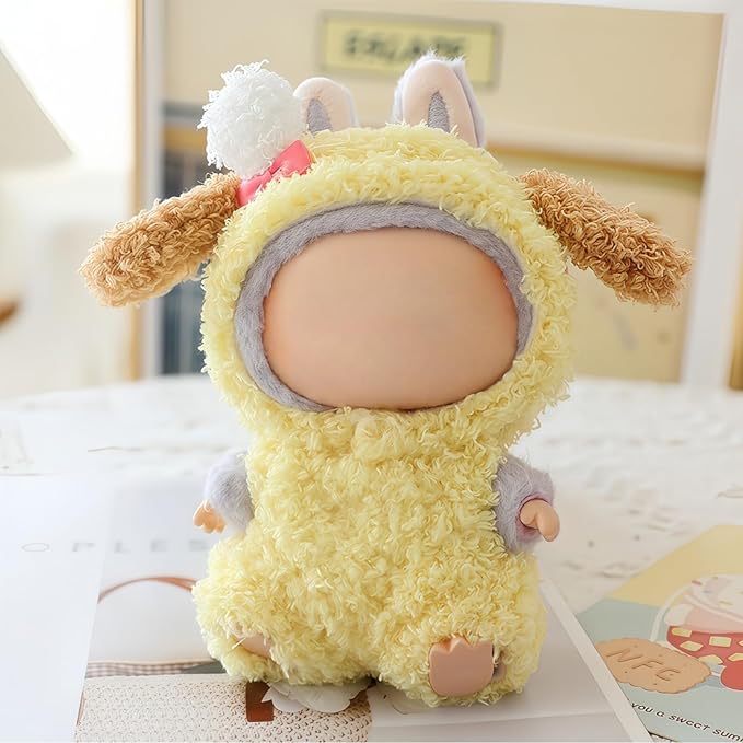 17cm Doll Clothes Set, Overalls Set for 6.7inch Doll Suit, Faking Animal Style Outfit Jumpsuit, Cute Fashion Dress Up Clothes Accessories for 1st/2nd/3rd Gen Dolls (Dog)