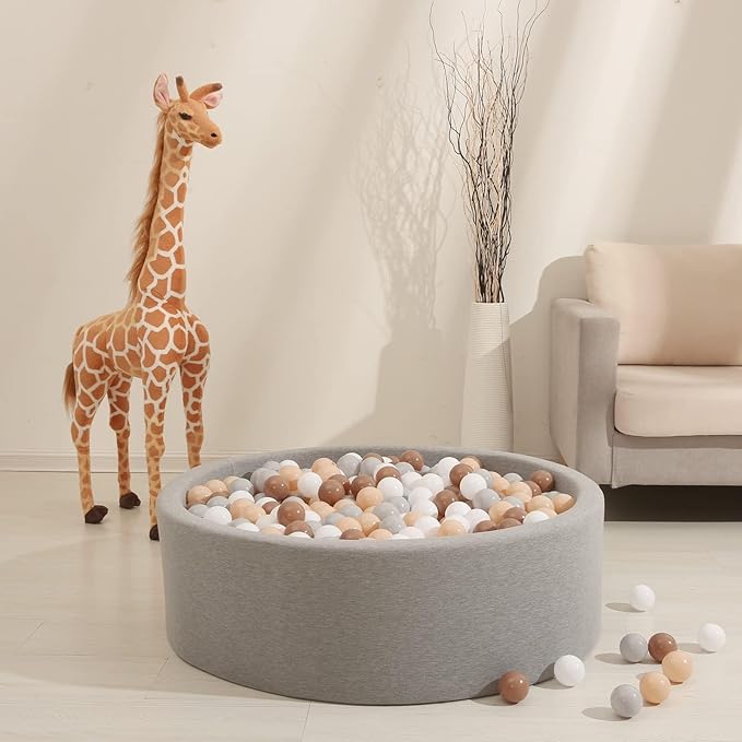 GOGOSO Balls for Ball Pit - Plastic Ball for Toddlers 1-3, Baby Kids Ball Pool Decoration 50 100 200 300 500 1000 (Grey+Coffee+ Beige+White, 1000 Balls)