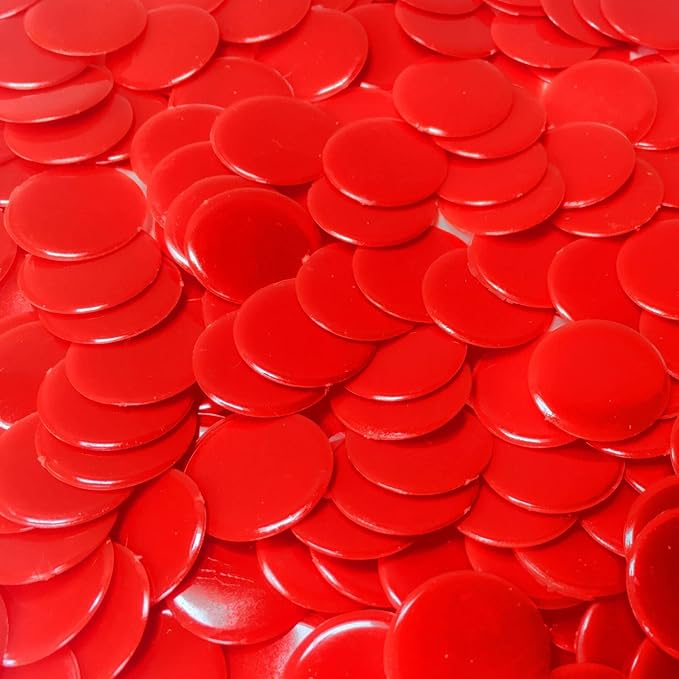 MR CHIPS Plastic Bingo Chips for Games 1000 Count Solid and Transparent Colors Counting 19 Color Choices 3/4 Inch 7/8