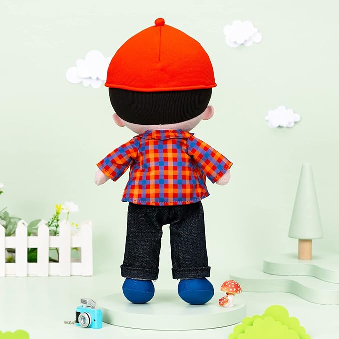 OUOZZZ 13" Soft Baby Doll Toys for 1 + Year Old Boy Gifts, Birthday Gifts for 1 Year Old Boy Christmas Plush Toys Gift for Toddler Kids Red Hat