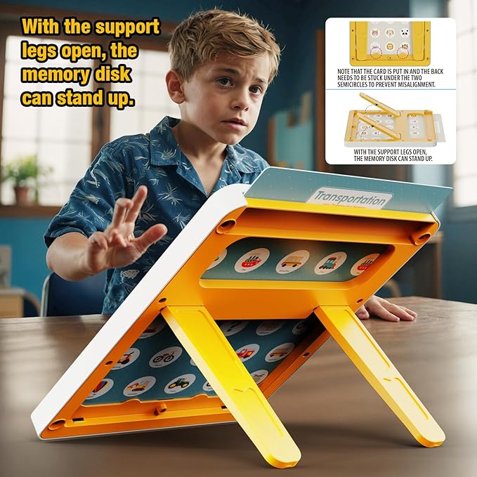 Matching Memory Game for Kids Ages 3 4 5 6 7 8 9, 8 Double-Sided Cards Board Games Toddler Travel Toys for 3-8 Years Old Boys Girls, Road Trip Essentials Airplane Car Activity Christmas Birthday Gifts