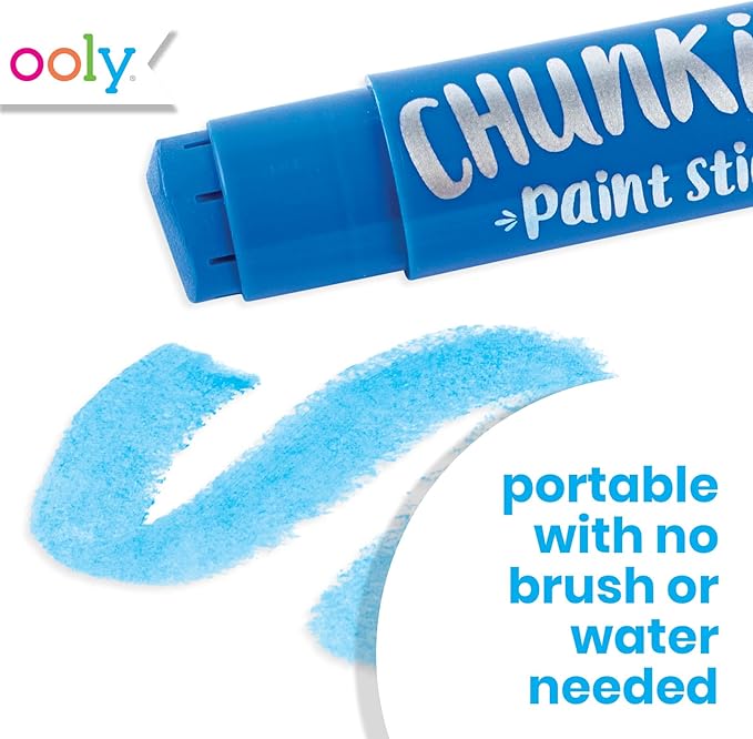 Ooly Chunkies 24 Paint Sticks For Kids, Tempera Paint Sticks Variety Set, Includes Classic, Pastel & Metallic No Mess Quick Drying Colors