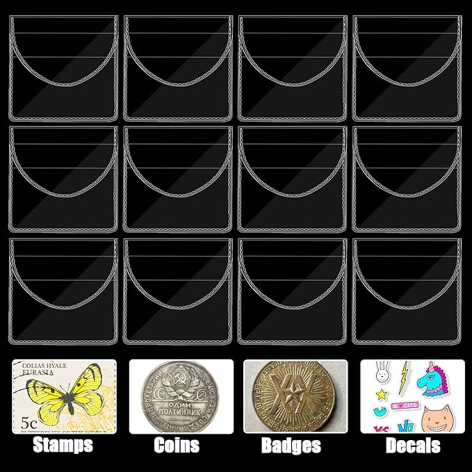 Ysglory 150Pcs Single Pocket Coin Flips Coin Sleeves Holders Clear PVC Coin Protectors Individual Plastic Coin Holders for Coin Currency Bills Collectors Protector (2.2 x 2 Inch) (Round)