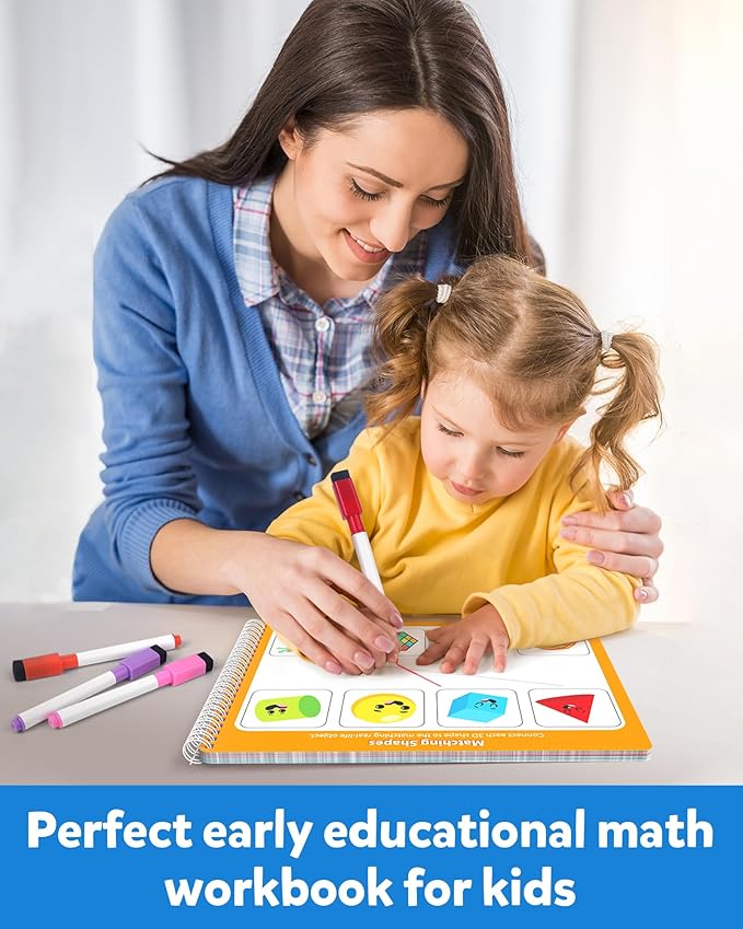 Coogam Math Learning Game for Kids Age 3-8, Number Tracing Handwriting Practice Workbook, Math Addition and Subtraction, Montessori Educational Preschool Learning Activities Gift Toy