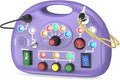 Toddler Baby Busy Board with LED Light, Montessori Busy Board for 1+ Year Old, Baby Sensory Board Toddler Travel Toys for Preschool Learning Activities Boys & Girls Birthday (Purple)