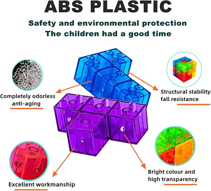 Kids Magnetic Building Blocks Magic Magnetic 3D Puzzle Cubes Set of 14 Multi Shapes with 108 Guide Cards, Parent-Child Interactive Children's Educational Toys