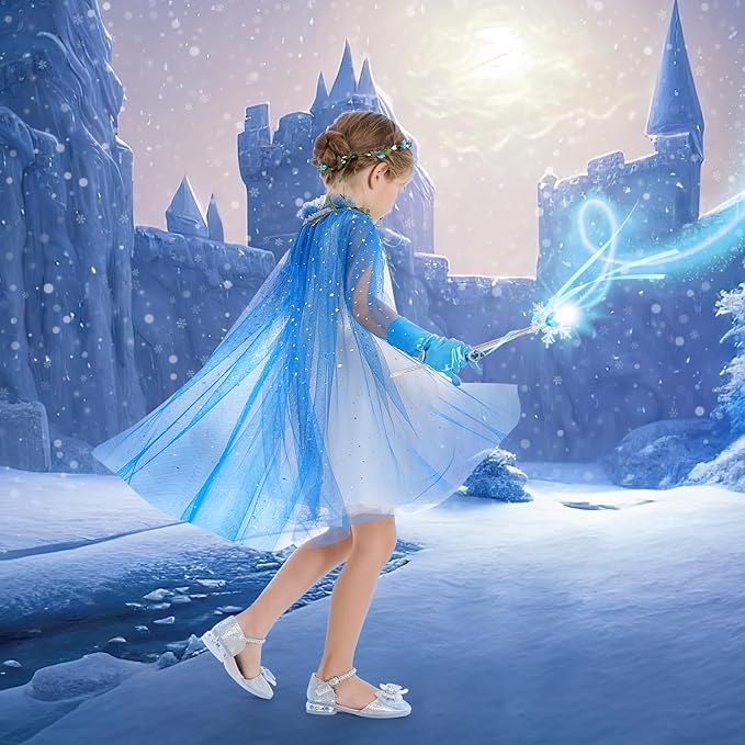 Fedio Princess Cape Set,12Pcs Princess Dress up Clothes for Little Girl, Princess Dresses for Girl 3-8 Years Birthday Gift