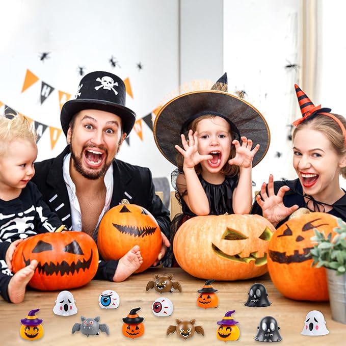 KIMOBER 24Pcs Halloween Pull Back Cars,Assorted Mini Friction Powered Vehicle for Kids Halloween Party Favors Trick or Treat Goodie Gifts Bag Fillers