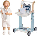 ROBUD Toddler Doctor Play Set, Complete Doctor Kit for Kids with Adjustable Height and Medical Tools, Wooden Pretend Play Pet Doctor Cart for Kids Aged 3+, Vet Kit for Imaginative Role Play Fun